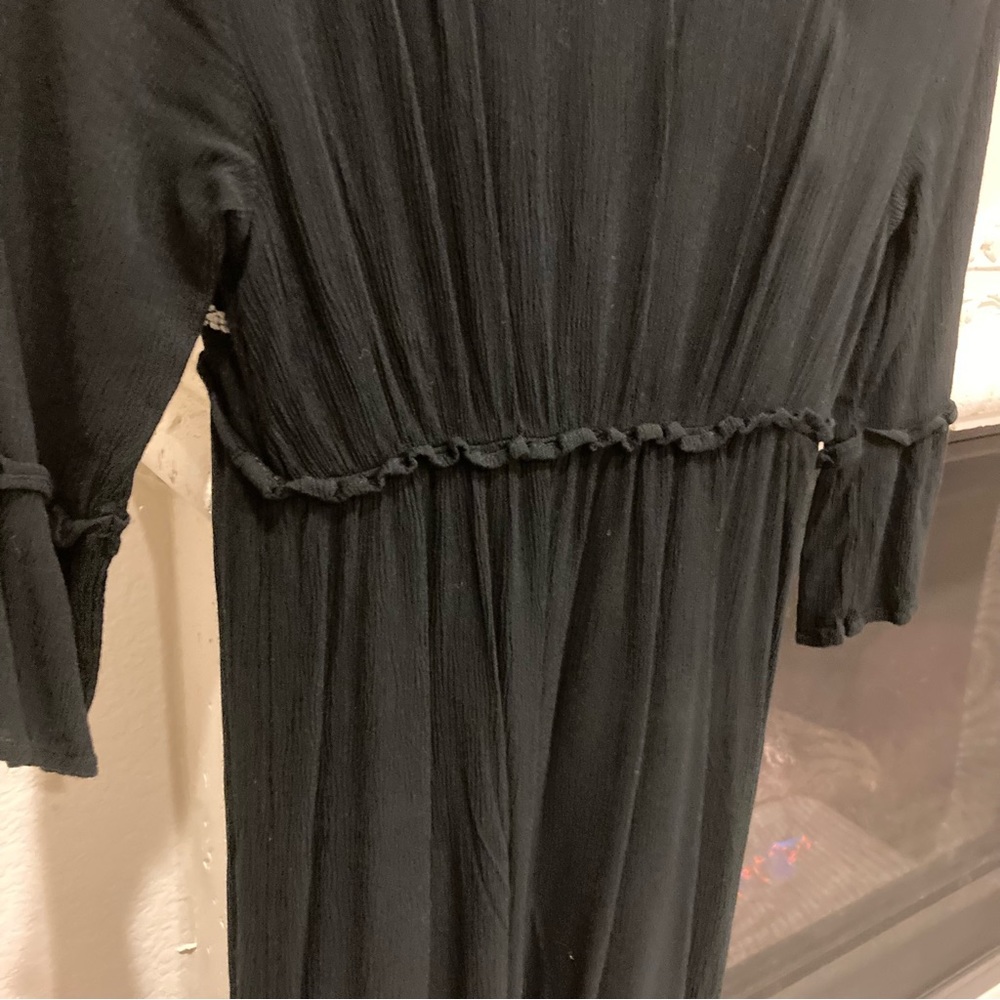 Girls Silver Sparkle Embroidered Black Floral Dress Size 10 / 12 Large - Picture 6 of 7